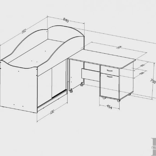 Кровать-чердак «Дюймовочка 3»